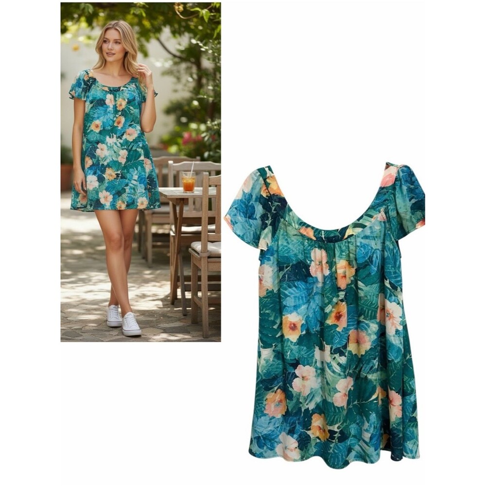 SHOW ME YOUR MUMU Tropical Floral Print Open Back Keahi Mini Dress XS